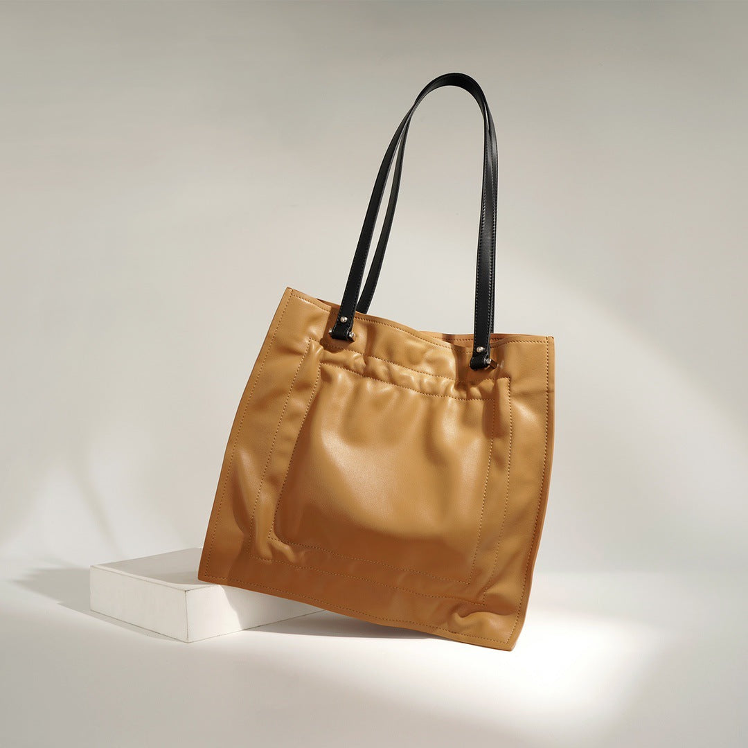 2023 new design leather shopping bag