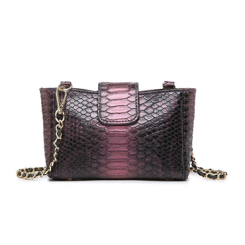 Factory wholesale snake-grain chain bag