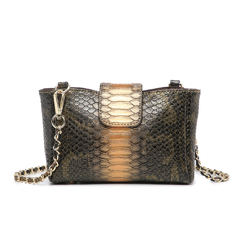 Factory wholesale snake-grain chain bag