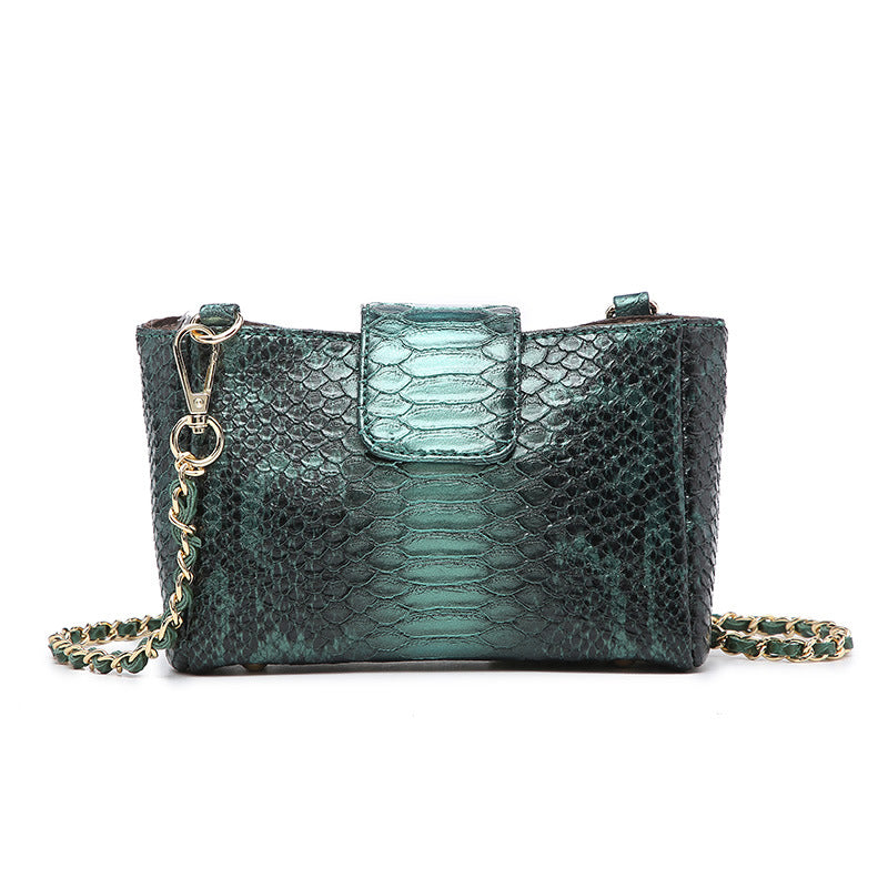 Factory wholesale snake-grain chain bag