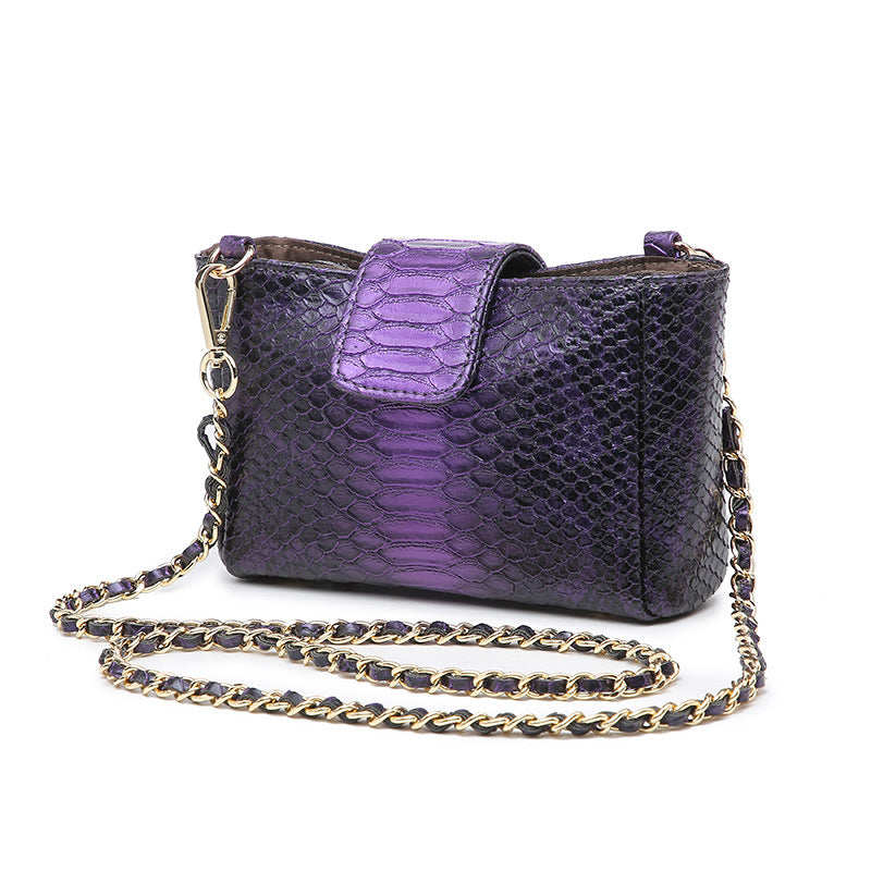 Factory wholesale snake-grain chain bag