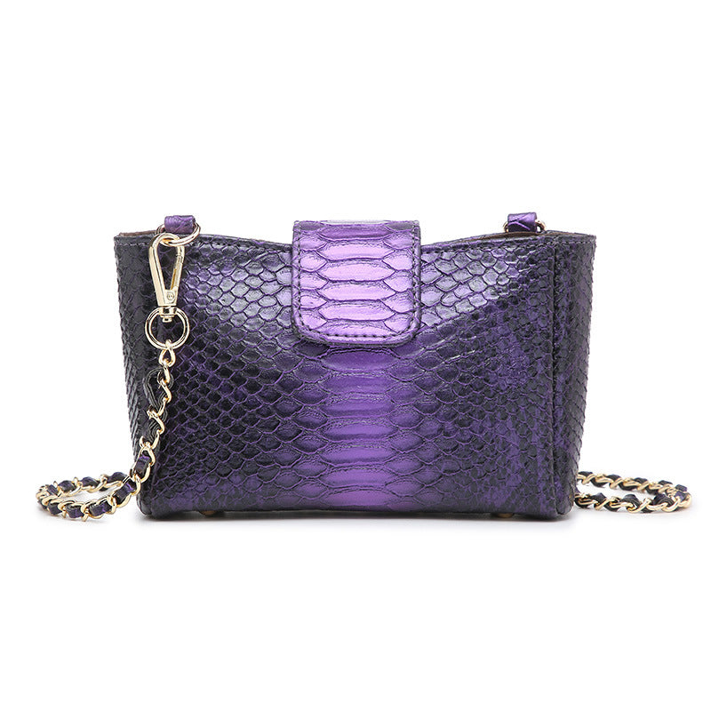 Factory wholesale snake-grain chain bag