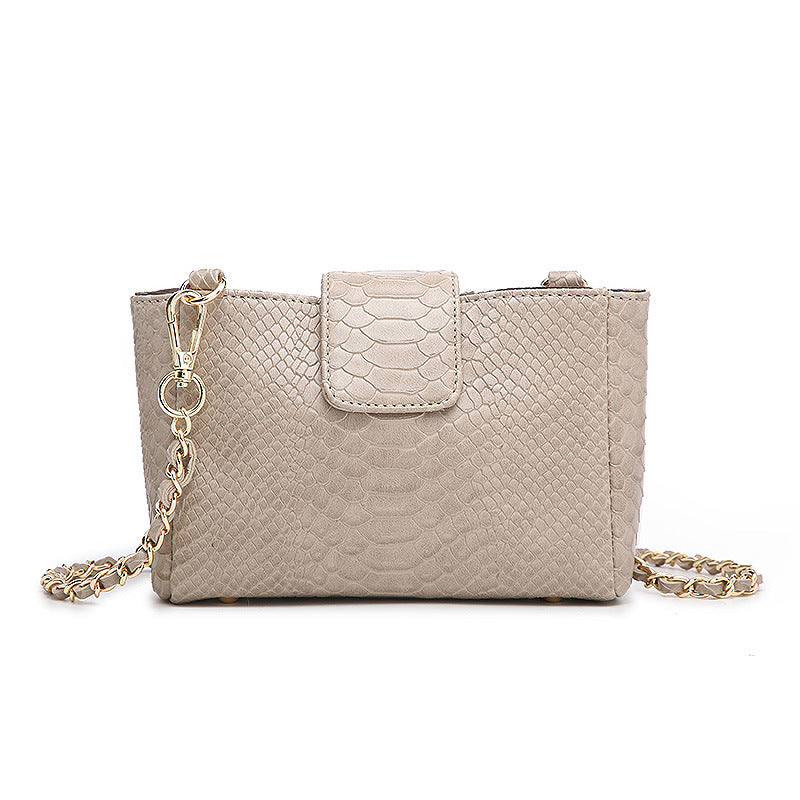 Factory wholesale snake-grain chain bag