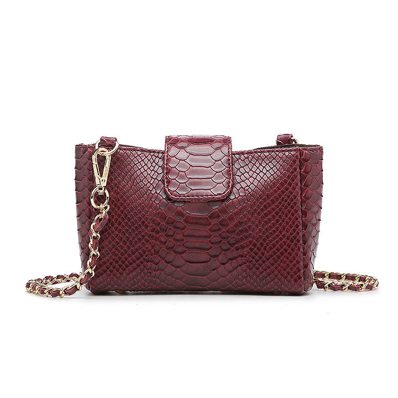 Factory wholesale snake-grain chain bag