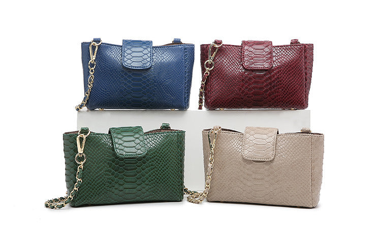 Factory wholesale snake-grain chain bag