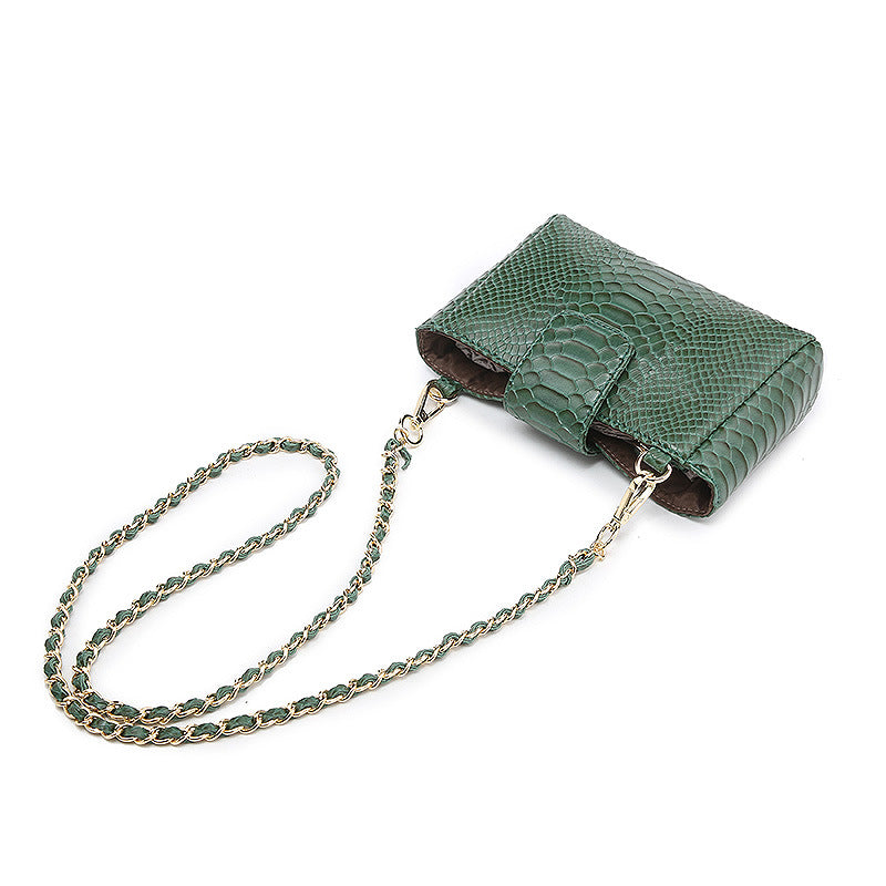 Factory wholesale snake-grain chain bag