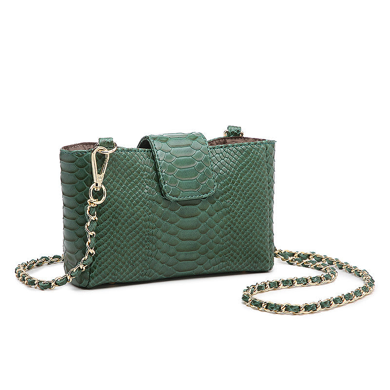 Factory wholesale snake-grain chain bag