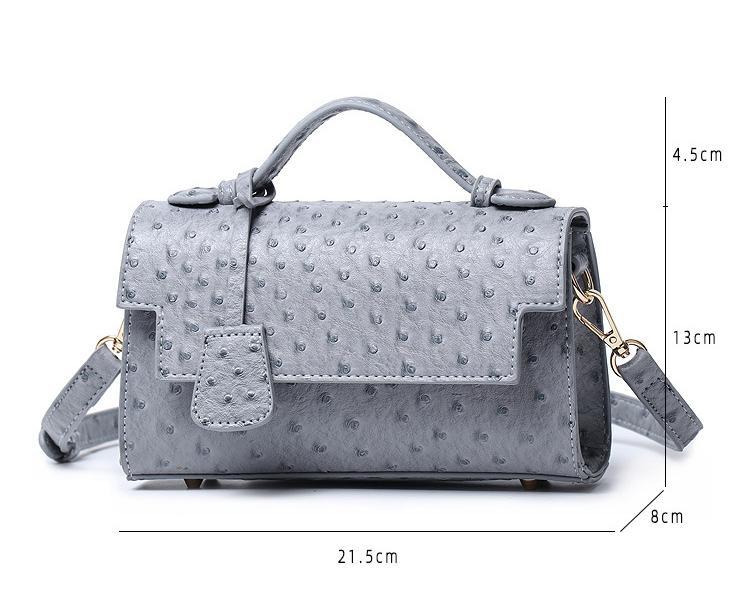 Fashion design ostrich-grained square bag for ladies