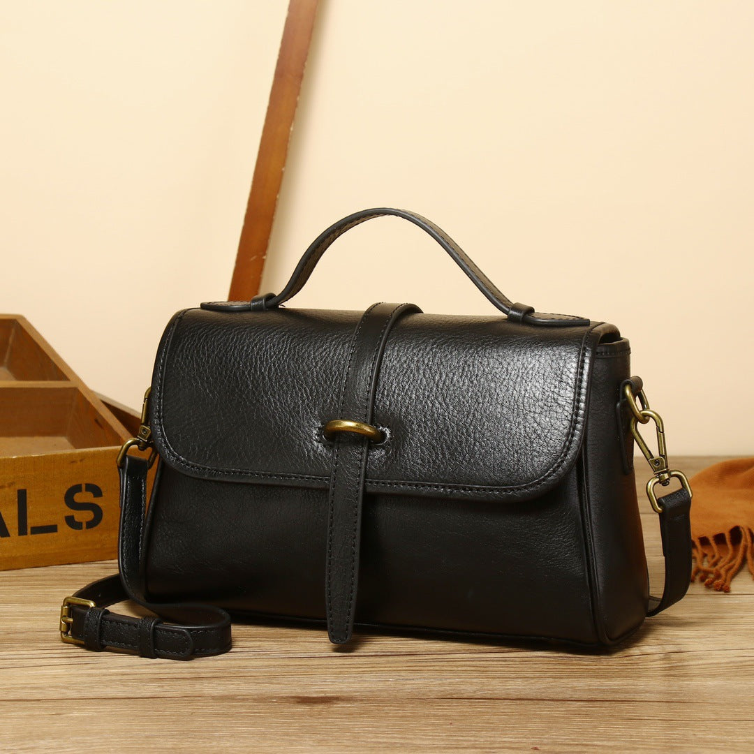 Female cowhide messenger bag