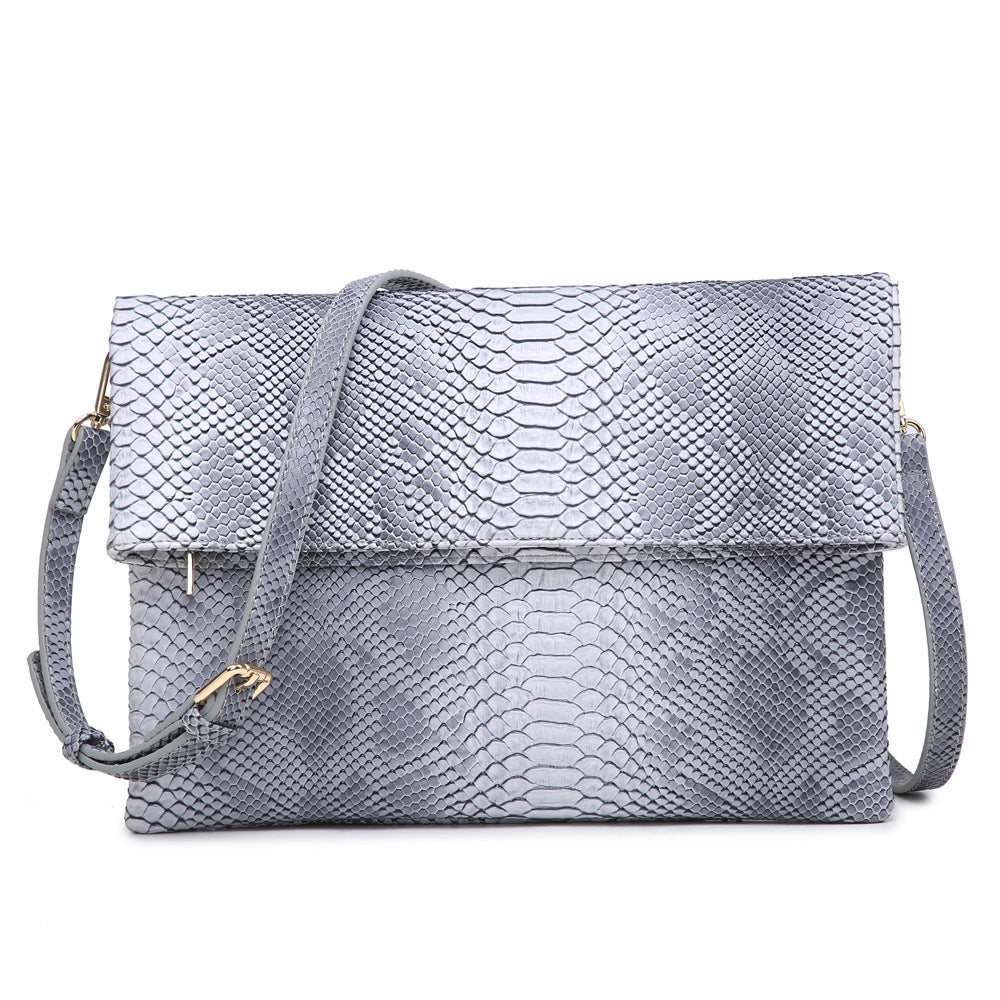 Female folding clutch bag - serpentine grain