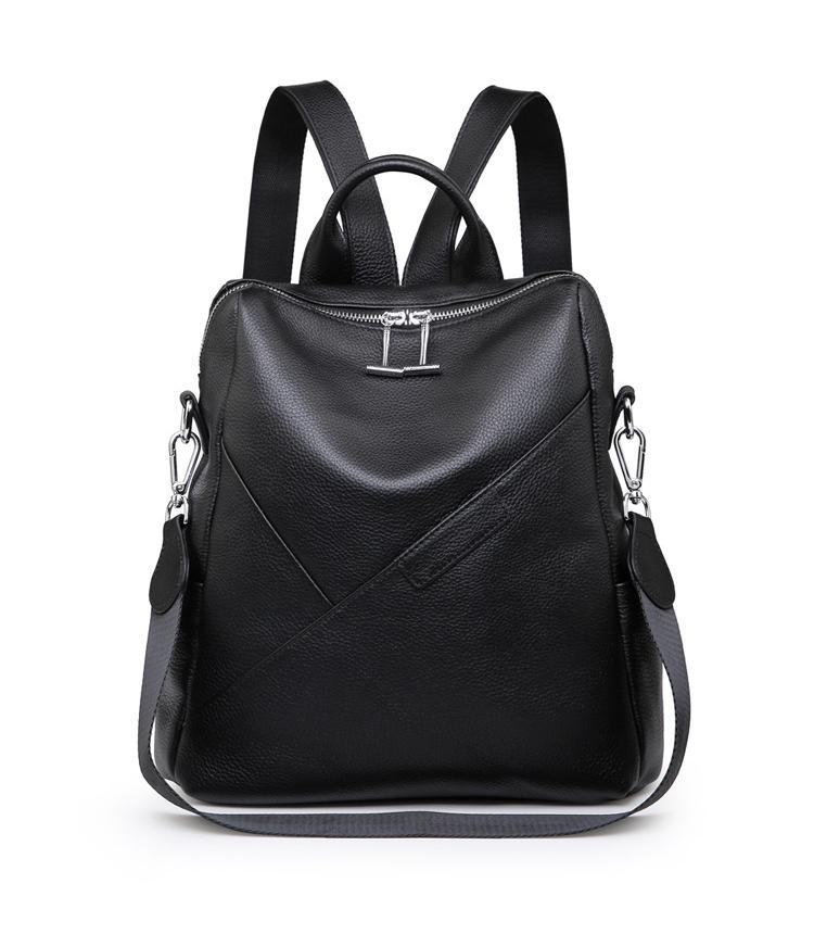 Female genuine leather backpack