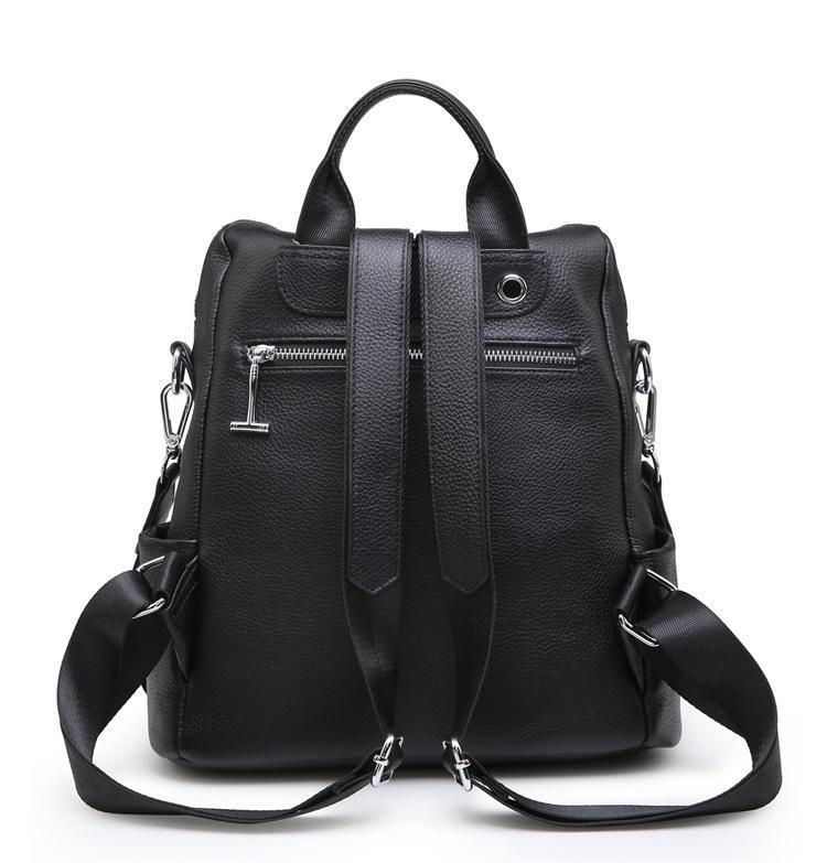 Female genuine leather backpack