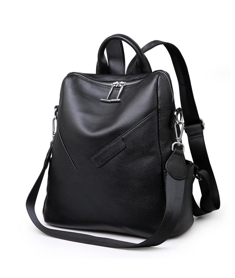 Female genuine leather backpack