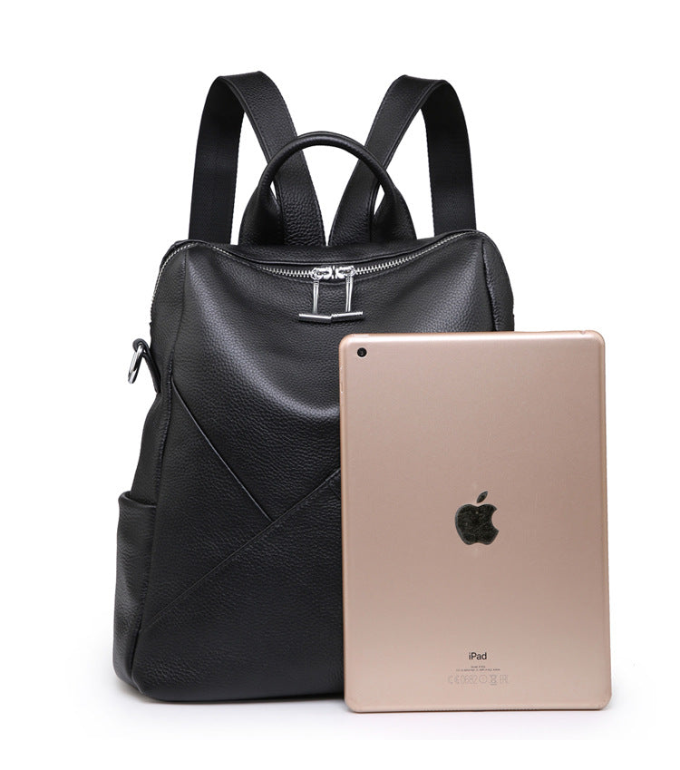 Female genuine leather backpack