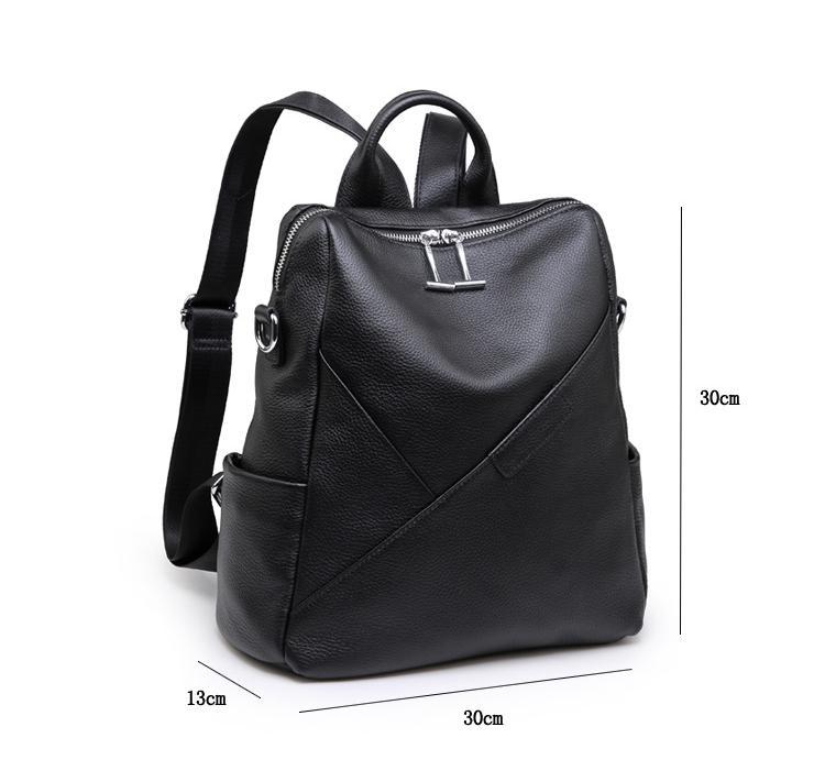 Female genuine leather backpack