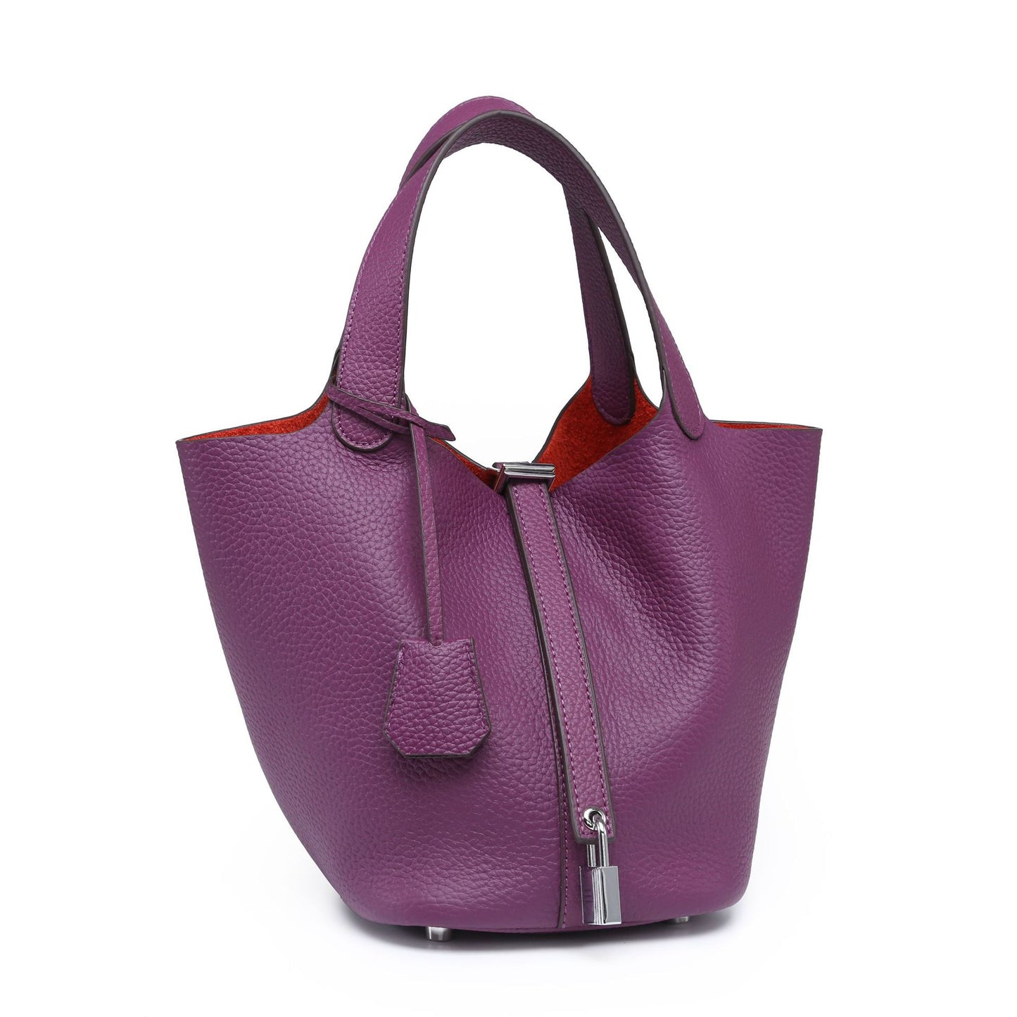 Female genuine leather bucket bag