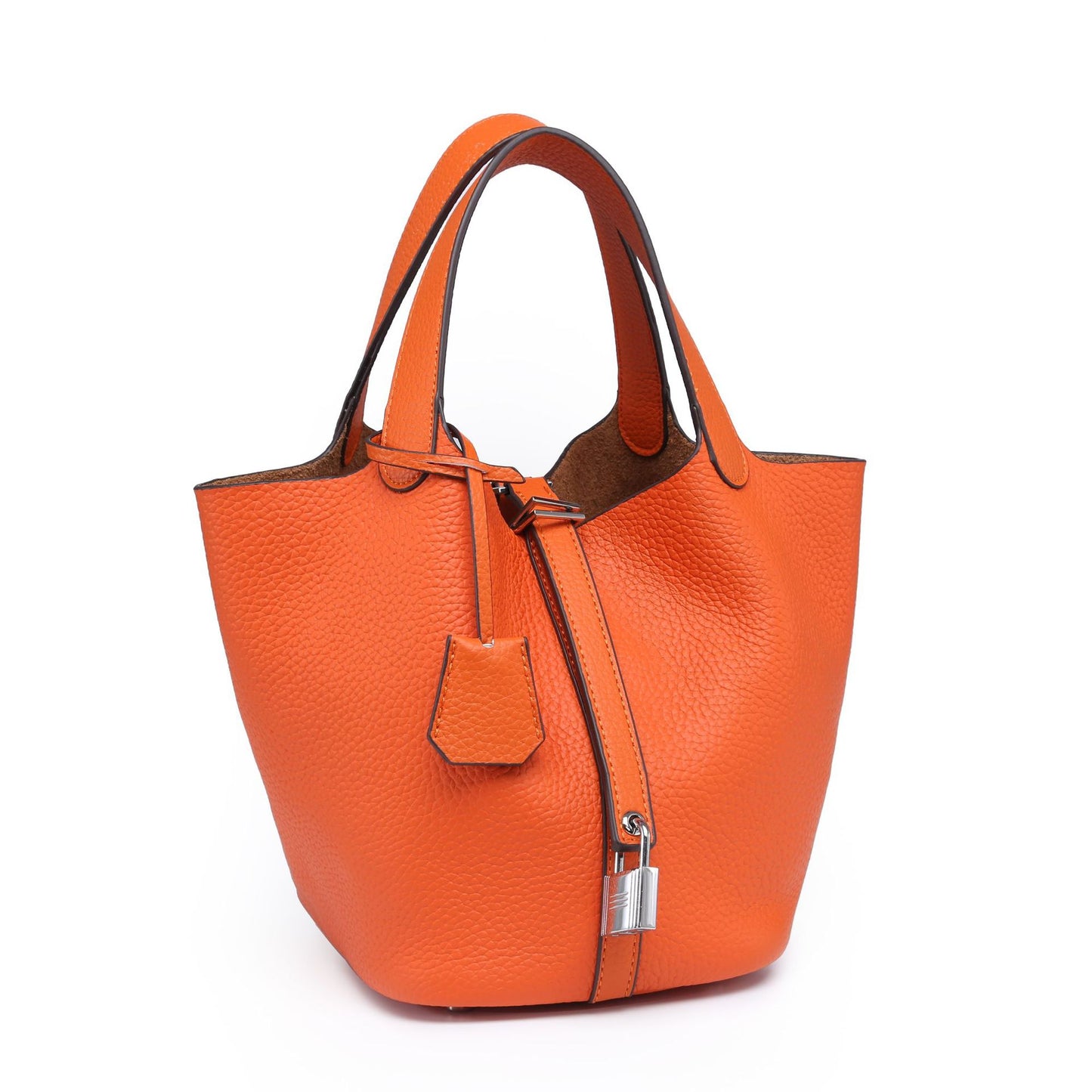 Female genuine leather bucket bag