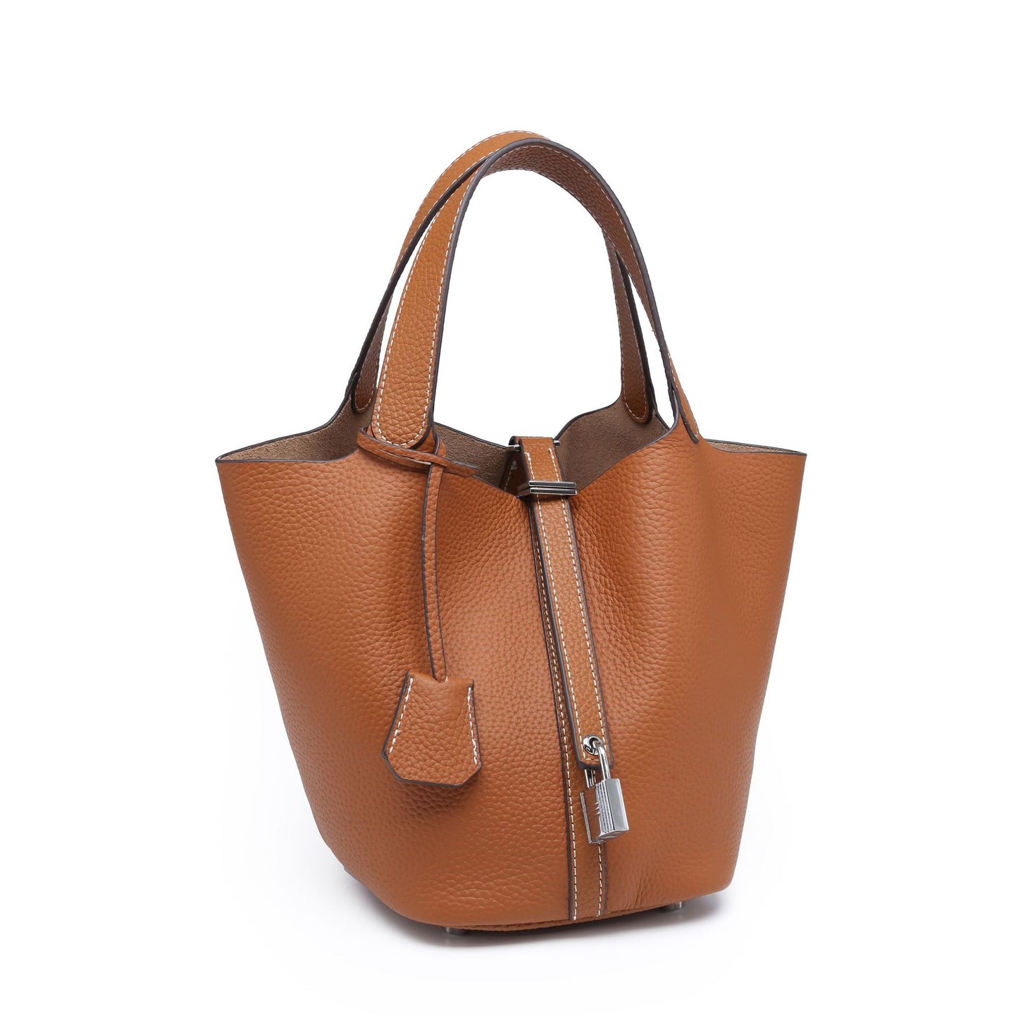 Female genuine leather bucket bag