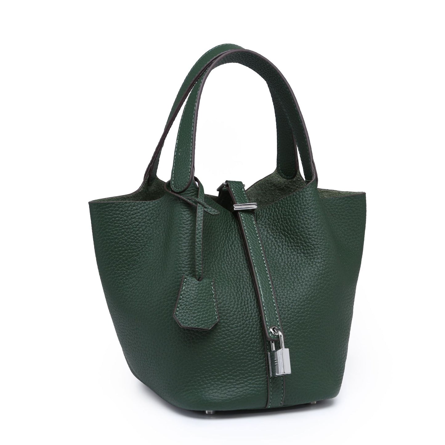 Female genuine leather bucket bag