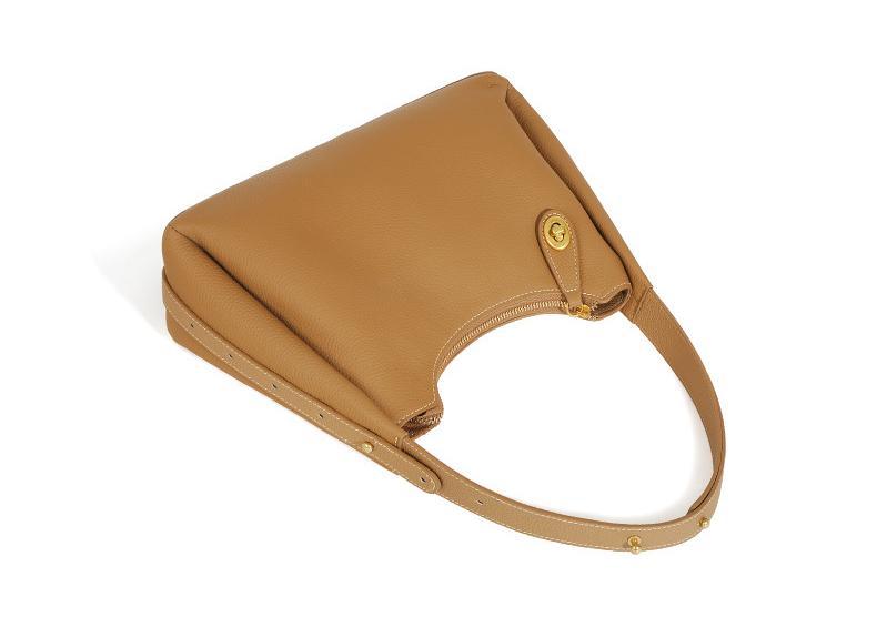 Female genuine leather lychee grain underarm bag