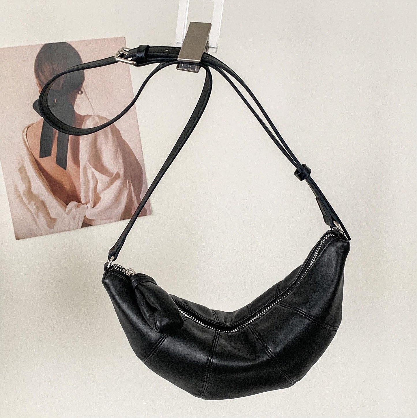 Female leather hobo bag