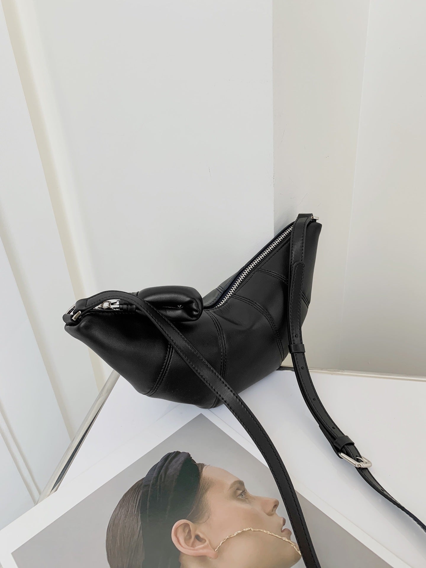 Female leather hobo bag