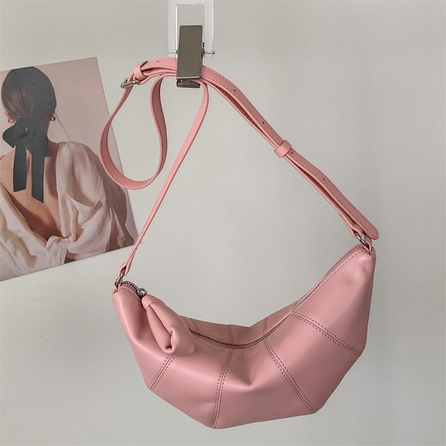 Female leather hobo bag