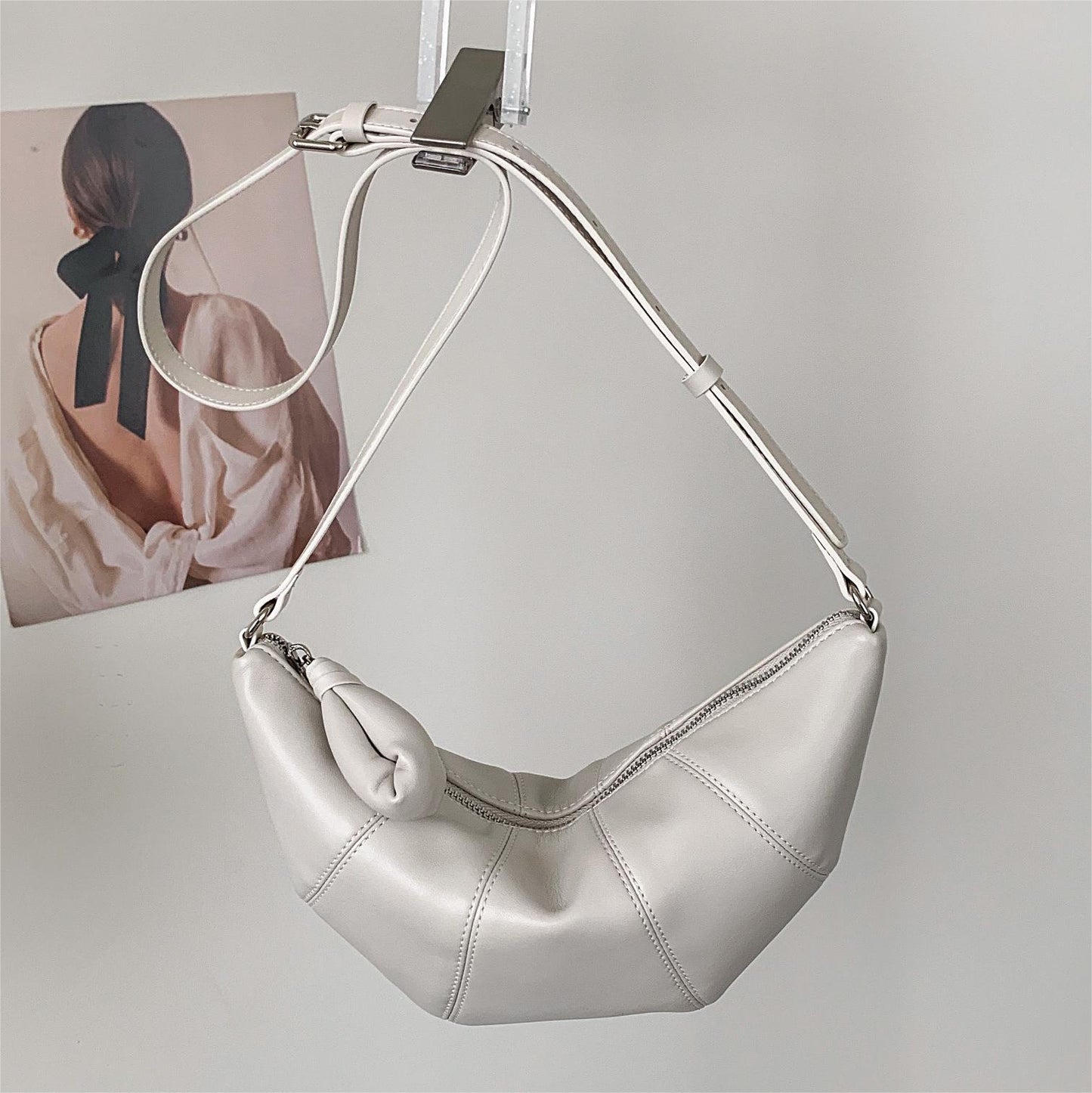 Female leather hobo bag