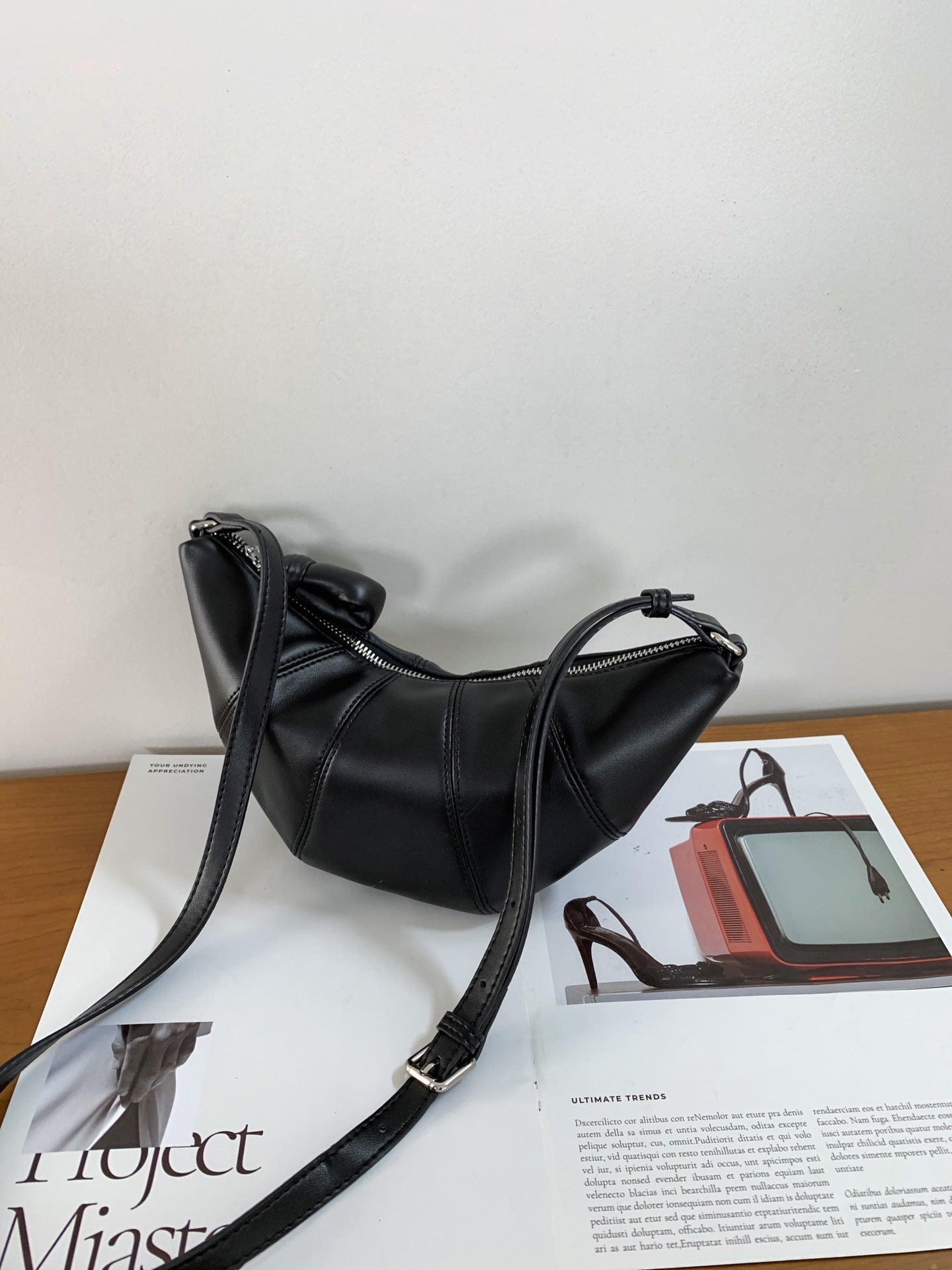 Female leather hobo bag