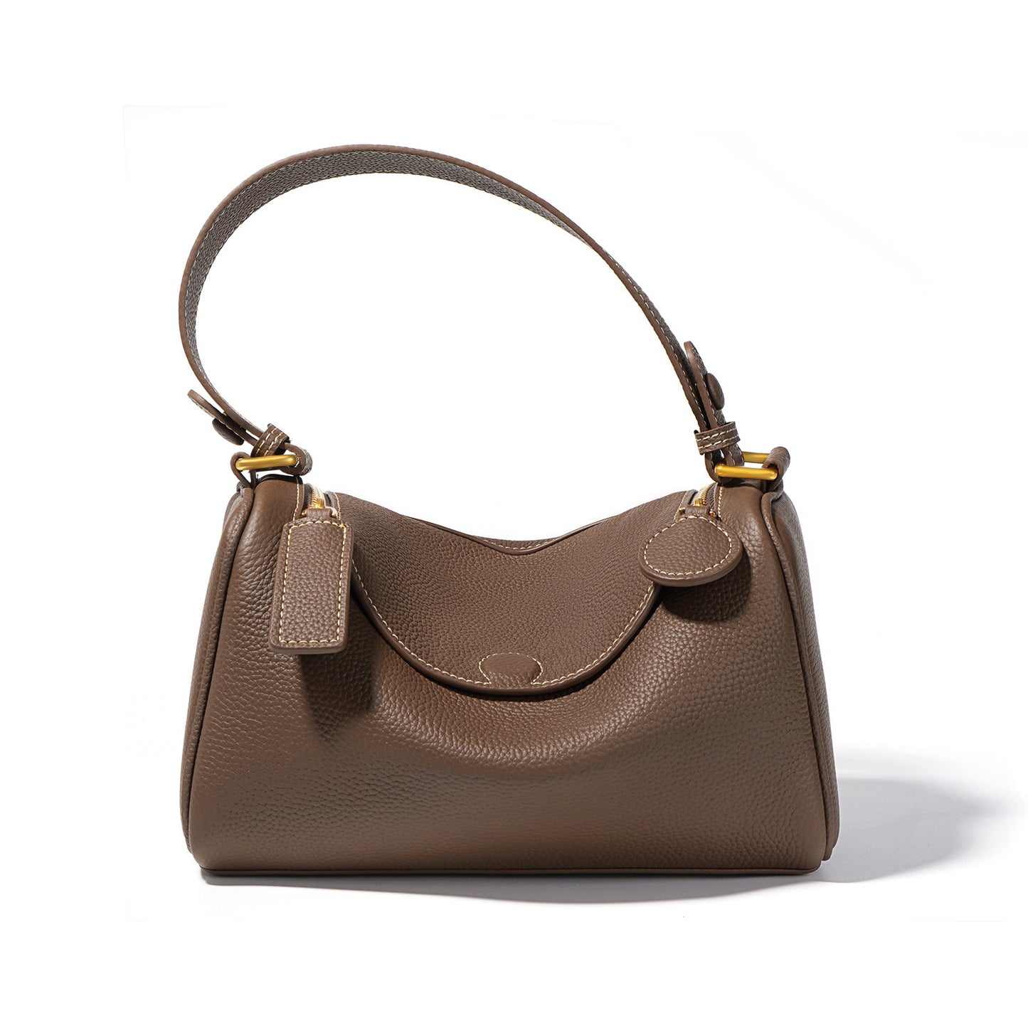 Female simple design cowhide Boston bag