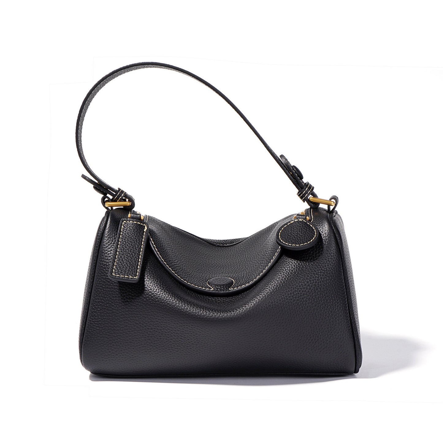 Female simple design cowhide Boston bag