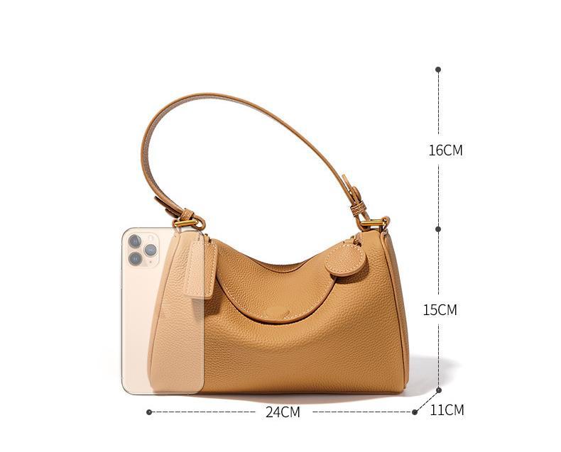 Female simple design cowhide Boston bag