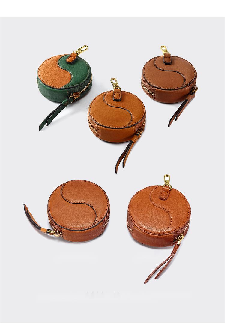 Genuine leather barrel chain bag