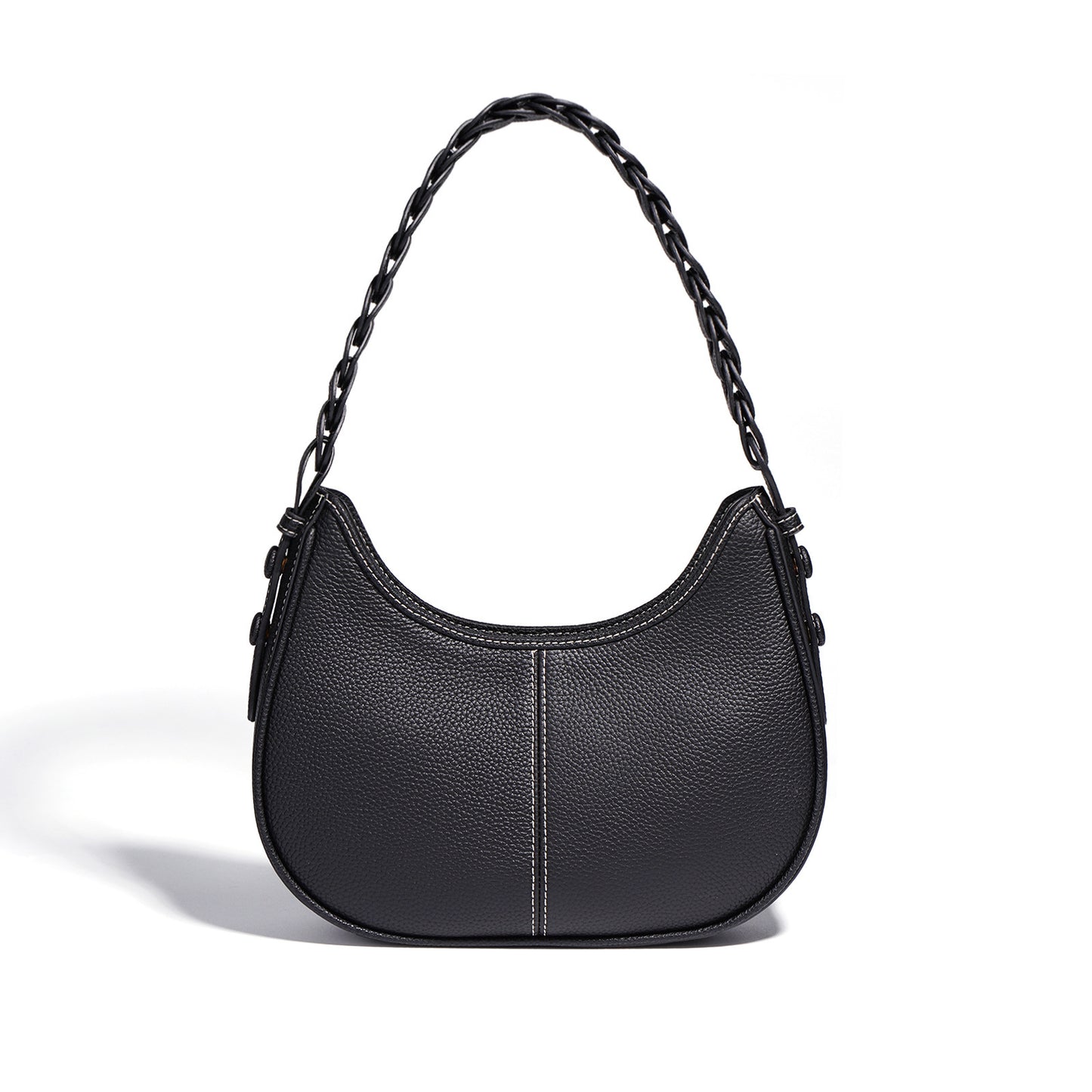 Genuine leather half-moon saddle bag