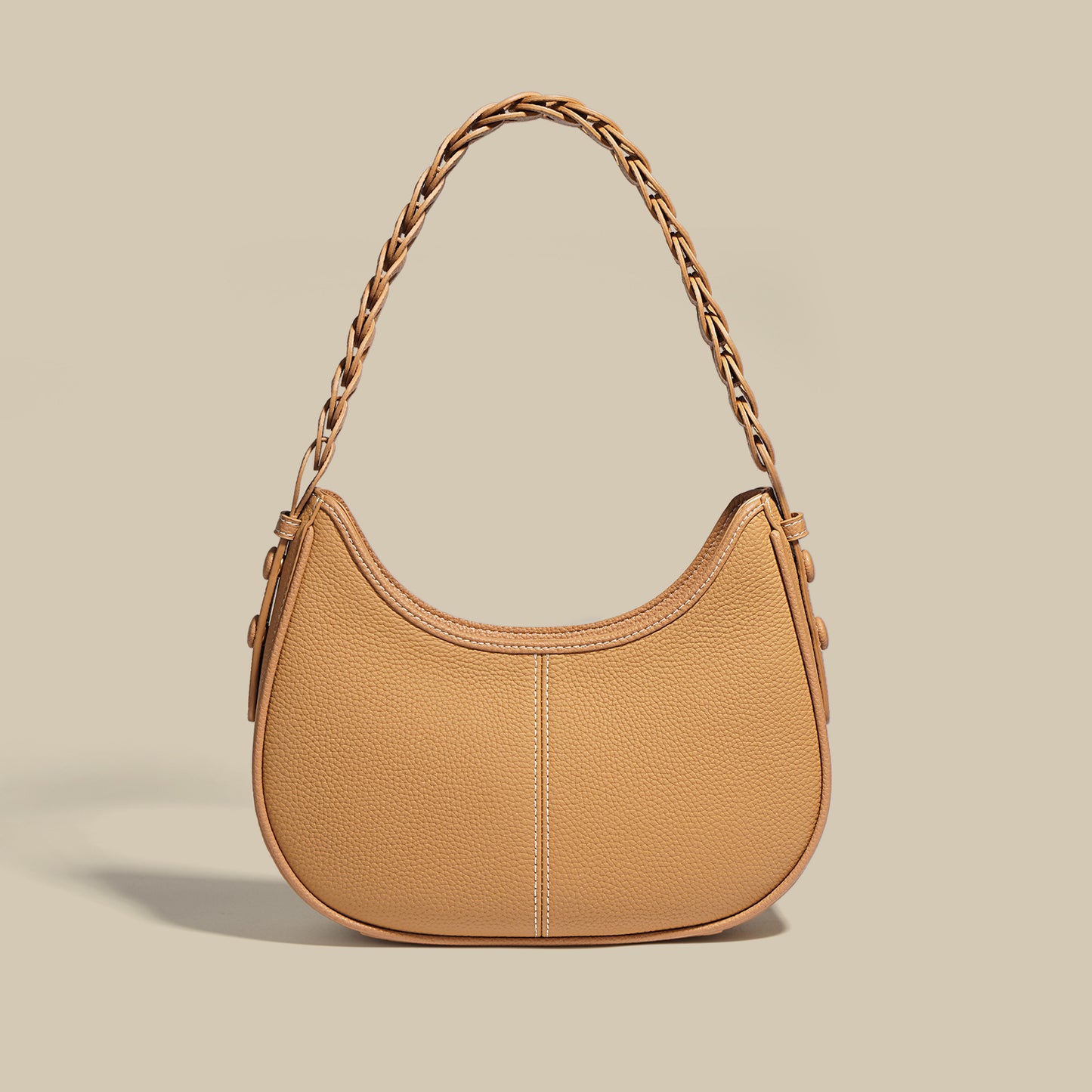 Genuine leather half-moon saddle bag