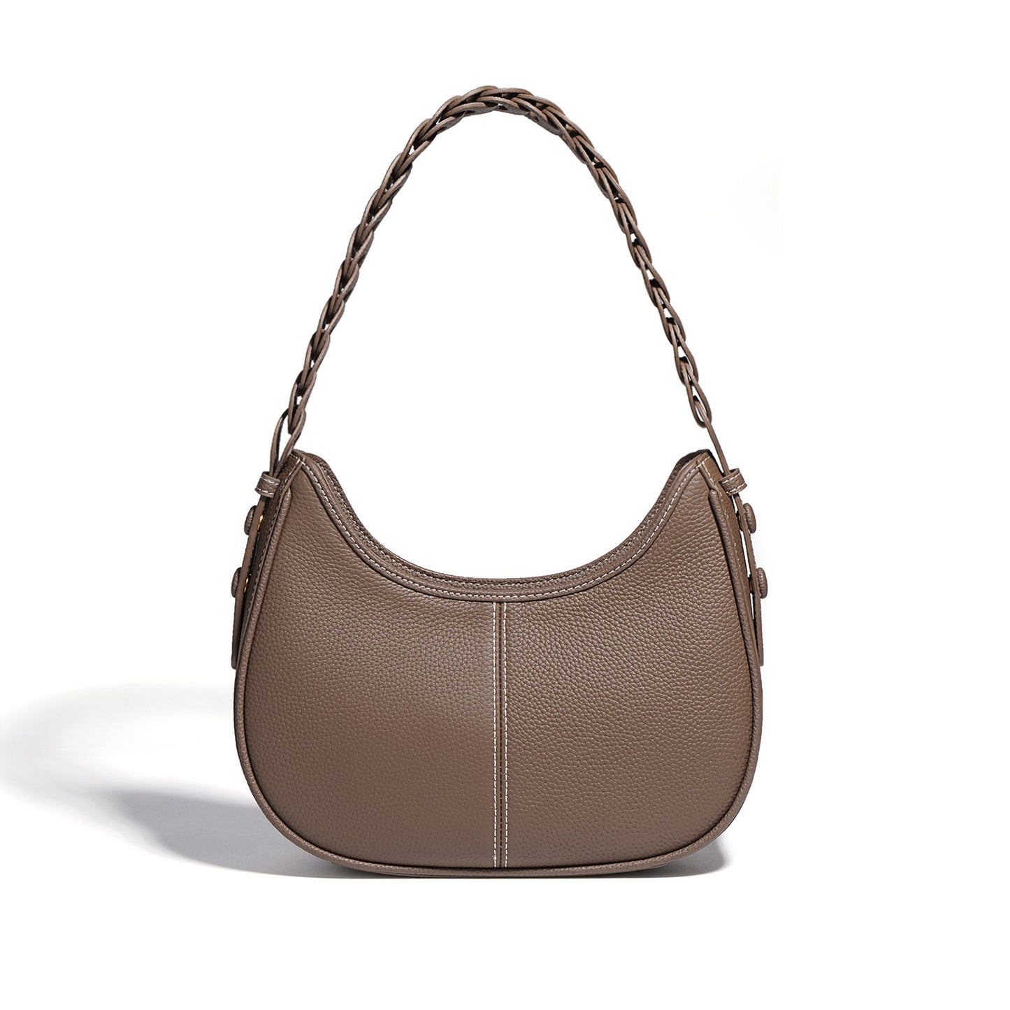 Genuine leather half-moon saddle bag