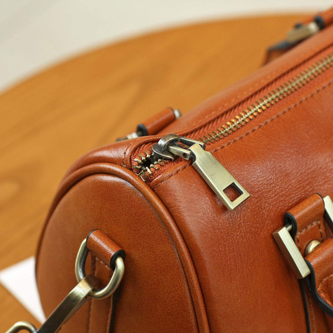 Ladies genuine leather Boston bag