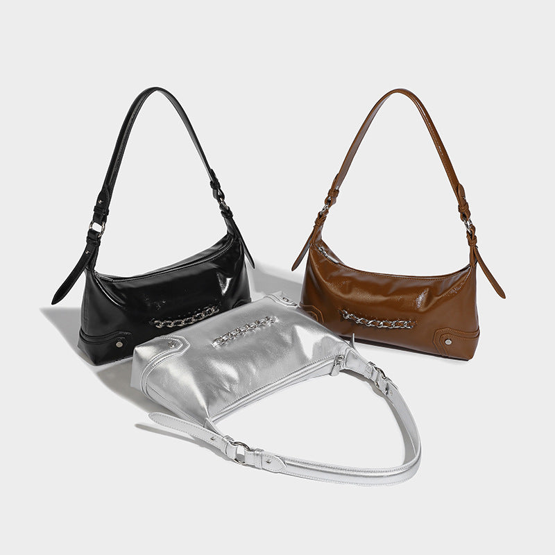 Lady's trendy vegan leather underarm bag