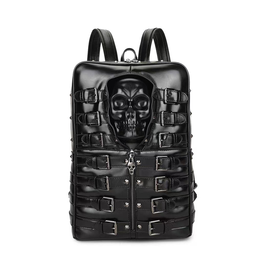 Male punk style backpack - Black