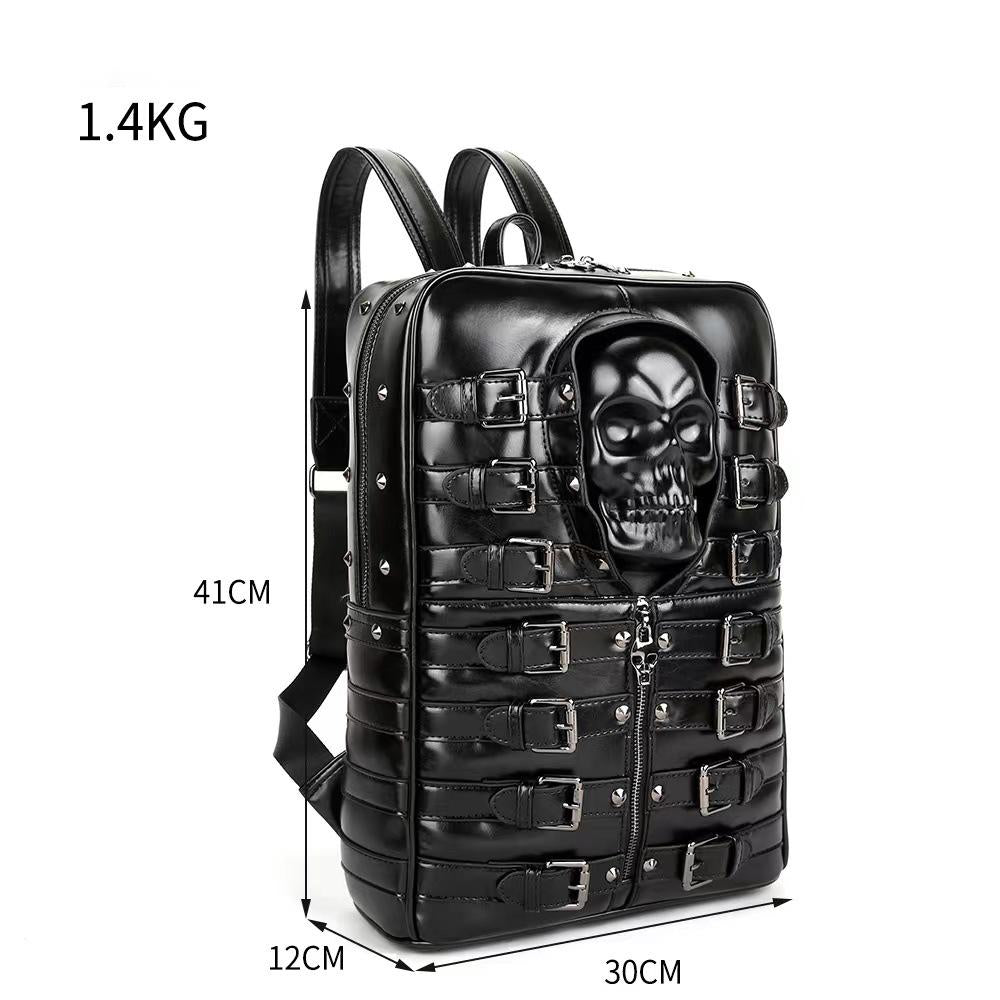 Male punk style backpack - Black