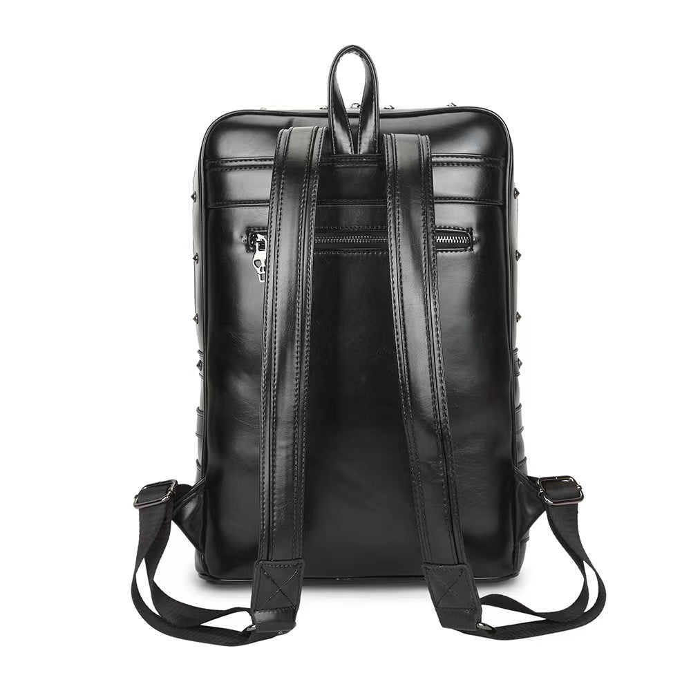 Male punk style backpack - Black