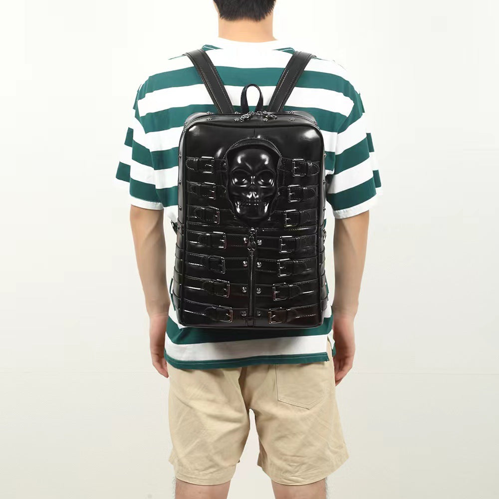 Male punk style backpack - Black