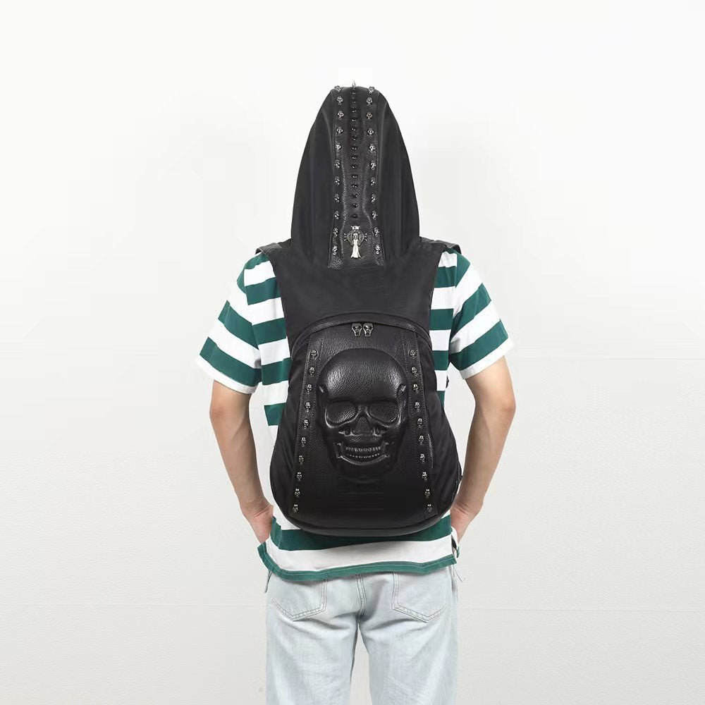 Male trendy backpack with hood