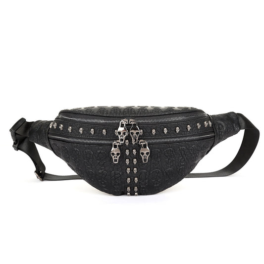 Punk style male waist bag