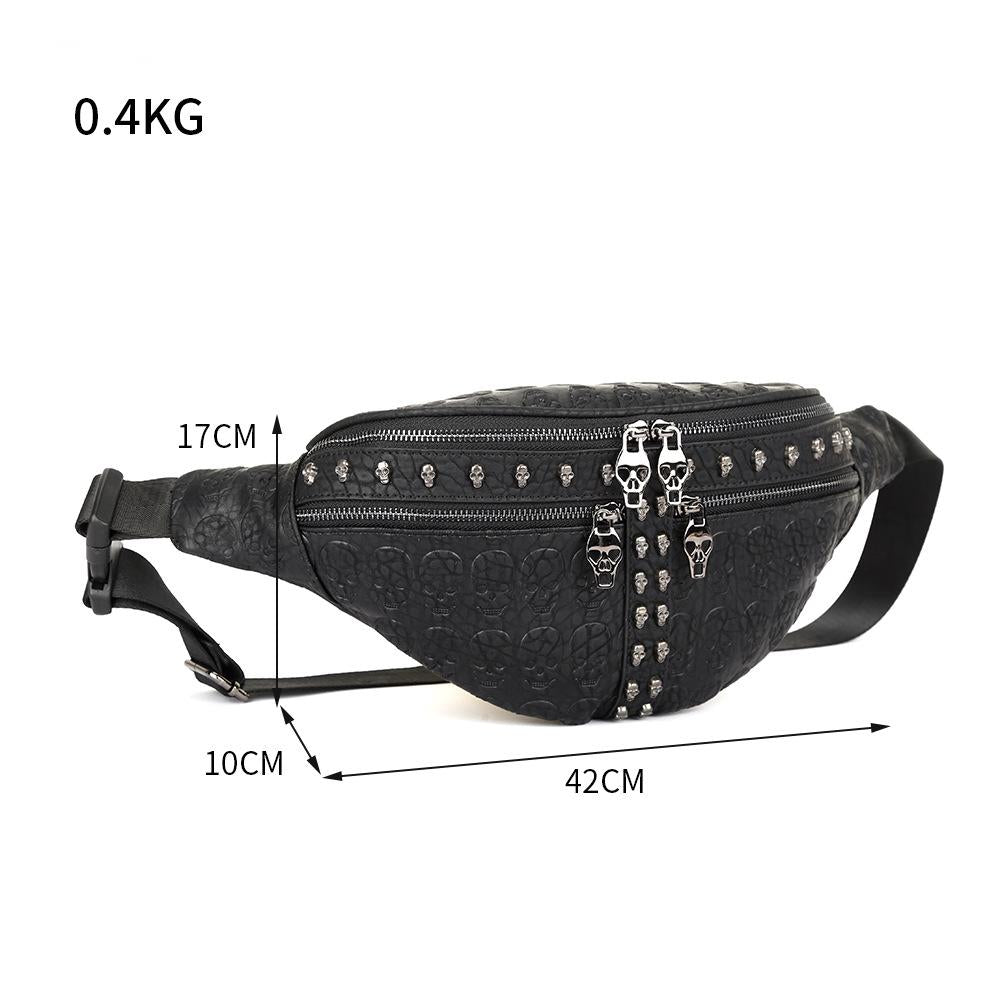 Punk style male waist bag