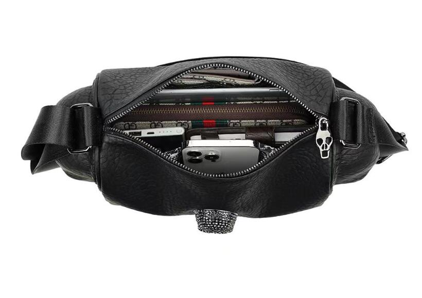 Punk style men's crossbody bag