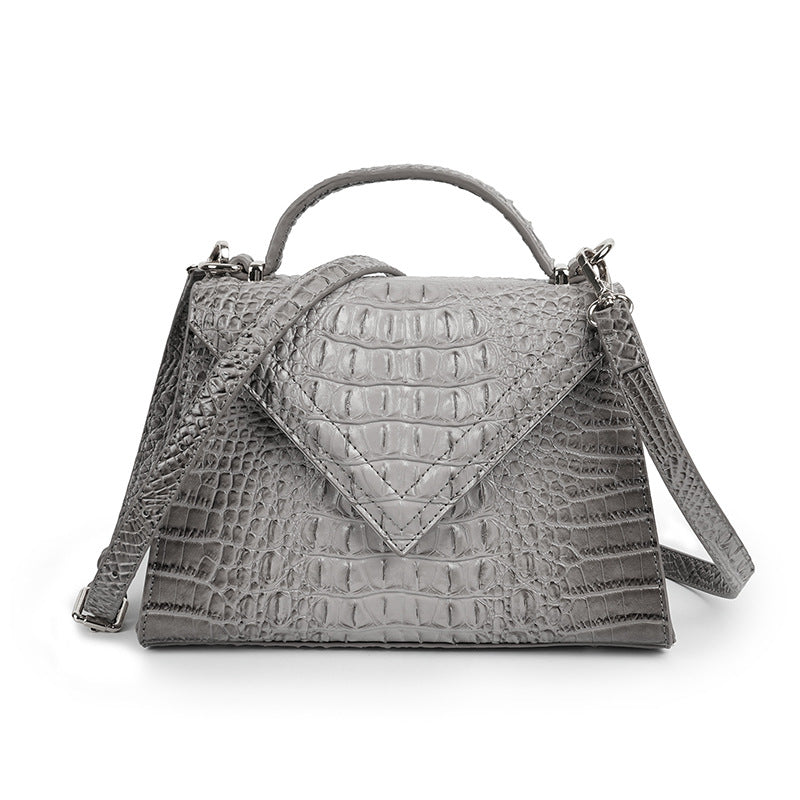 Vegan leather alligator grain handbag