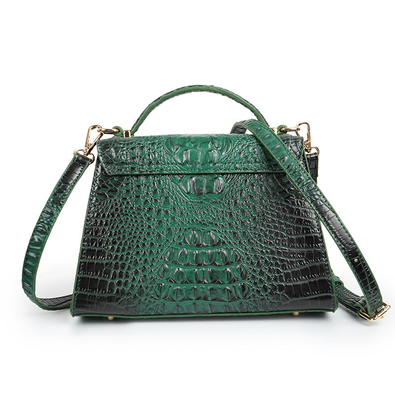 Vegan leather alligator grain handbag