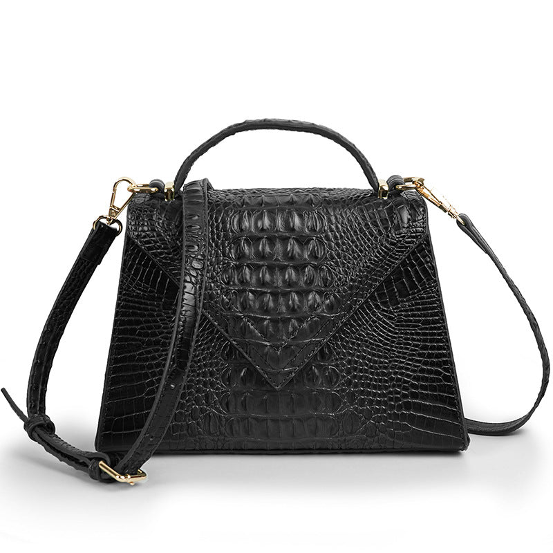 Vegan leather alligator grain handbag