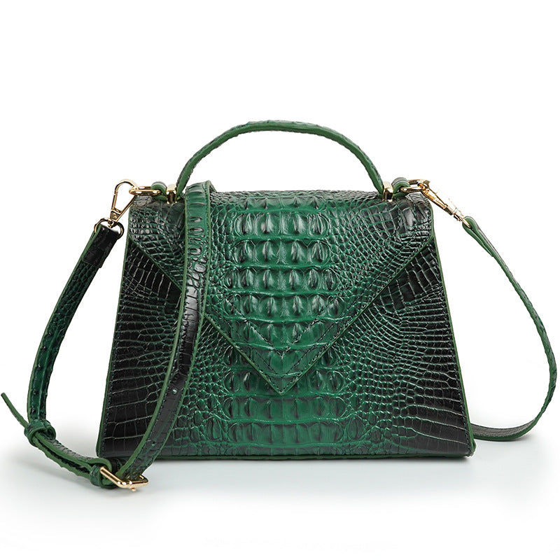 Vegan leather alligator grain handbag